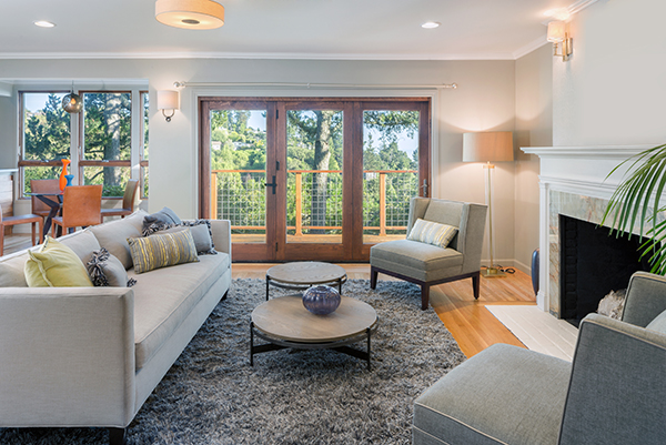Country home - sofa and table in modern house